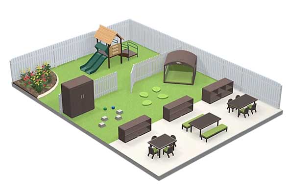toddlers and infants outdoor child care layout